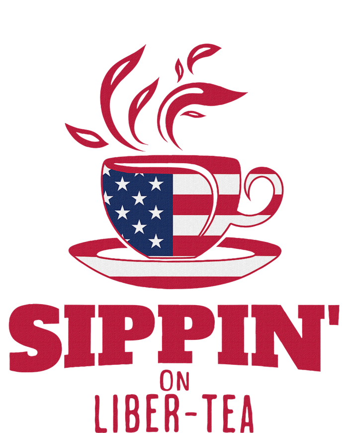 Sippin On Liber Tea American Flag Funny Holiday Slogans T-Shirt