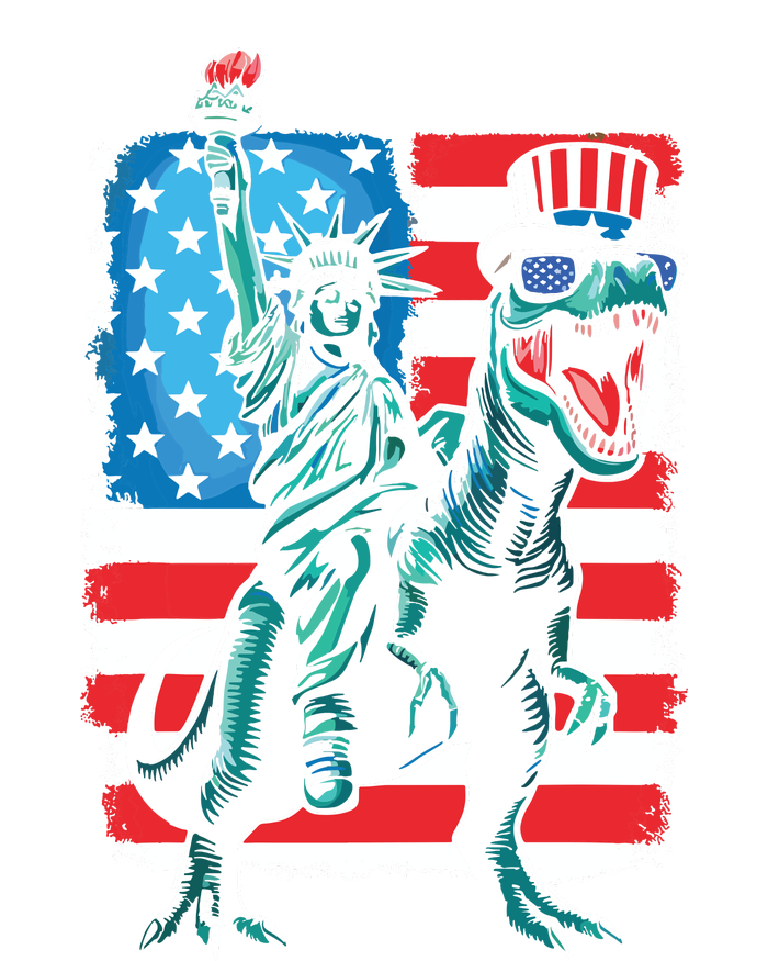 Dino Statue Of Liberty 4th Of July Boy American Flag Grommeted Golf Towel