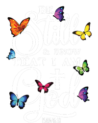 Be Still Know That I Am God Butterfly Art Religious V-Neck T-Shirt