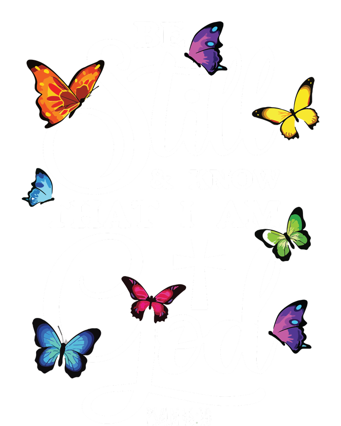 Be Still Know That I Am God Butterfly Art Religious V-Neck T-Shirt