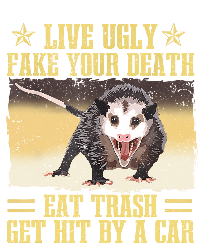 Live Ugly Fake Your Death Eat Trash Get Hit By A Car Opossum Women's V-Neck T-Shirt