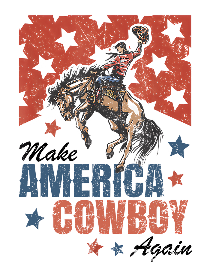 Make America Cowgirl Cowboy Again Western 4th Of July V-Neck T-Shirt