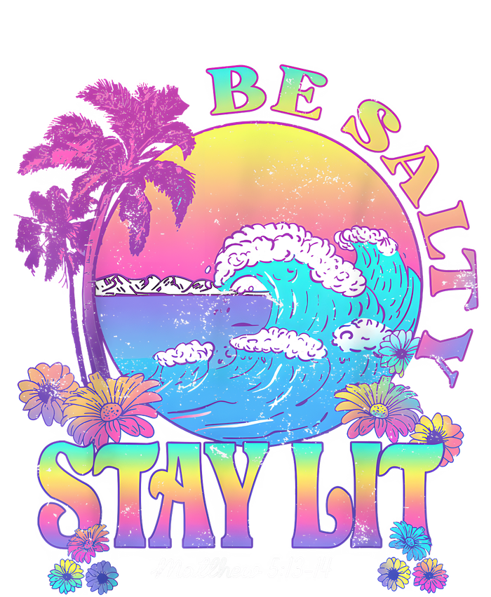 Summer Beach Be Salty Stay Lit Matthew 5:13 14 Softstyle Adult Sport Polo