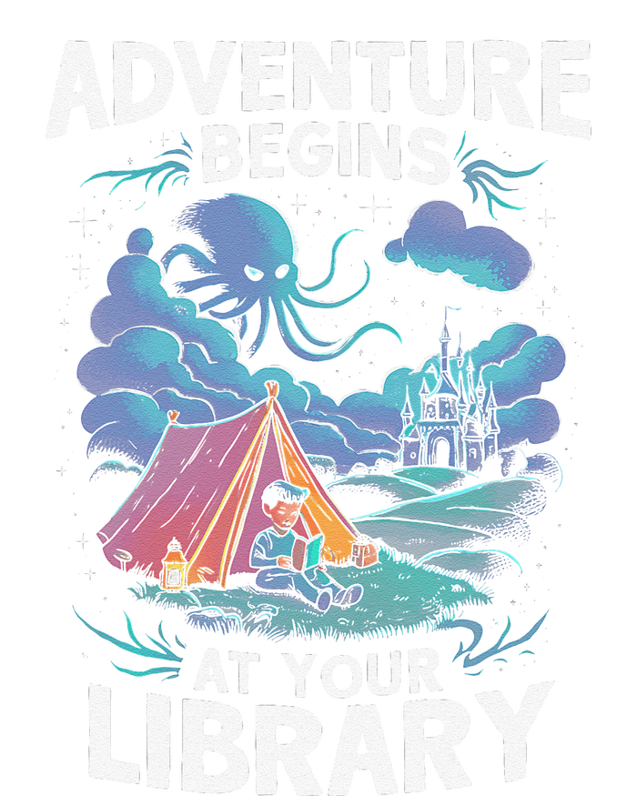 Adventure Begins At Your Library Book Lover Hiking Camping Cooling Performance Long Sleeve Crew