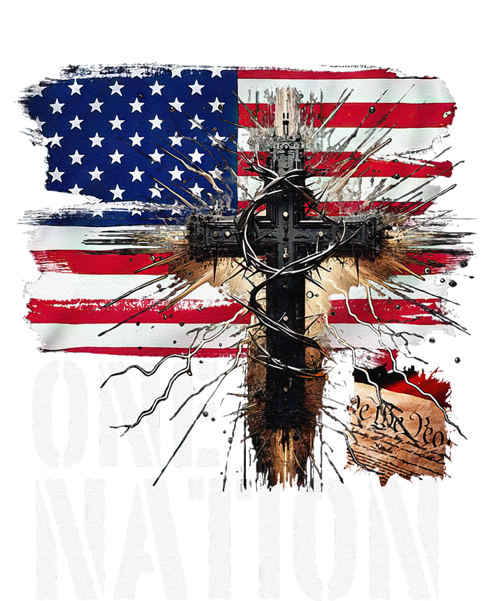 Distressed Christian One Nation Crown Of Thorns Patriotic Tote Bag