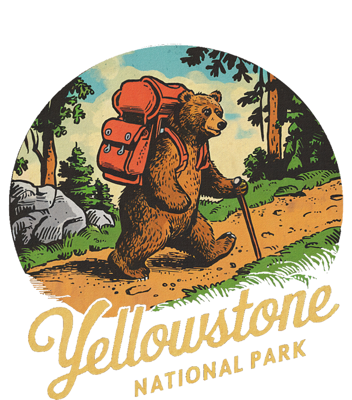 Yellowstone National Park Hiking Bear Vintage Outdoo Hike T-Shirt