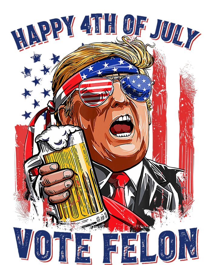 Vote Felon Trump 2024 Happy 4th Of July Funny Convicted Aluminum Water Bottle