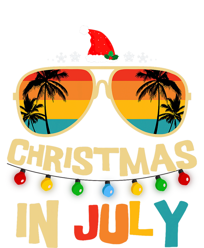 Christmas In July Santa Hat Sunglasses Summer Vacation T-Shirt