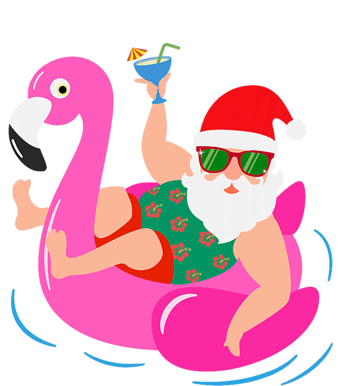 Funny Pool Party Santa Sunglasses Flamingo Christmas In July Kids Sweatshirt