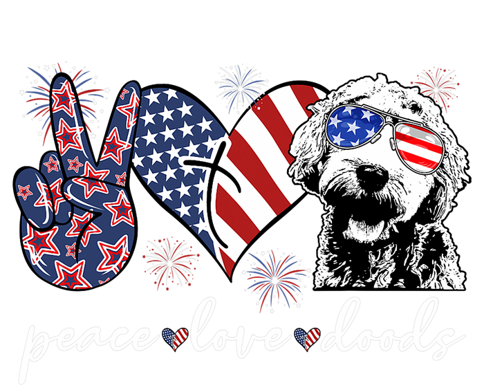 Peace Love Doods Goldendoodle Usa Flag Doodle 4th Of July T-Shirt