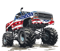 Monster Truck American Flag Boy 4th Of July Infant Fleece One Piece