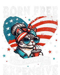 Born Free But Now IM Expensive Funny Mom Bun Cat July 4th Sustainable Bucket Hat