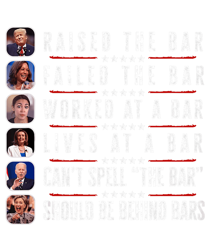 Trump Raised The Bar Harris Failed Funny Trump Politicians Women's Racerback Tank