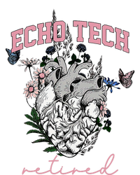 Anatomical Heart Floral Echo Tech Retired Cardiac Sonography Dry Zone Grid Polo