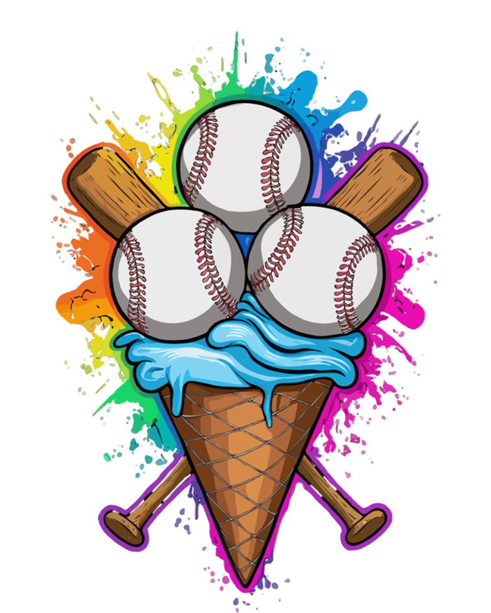 Baseball The Best Triple Scooped Ice Cream Baseball Lovers Gift V-Neck T-Shirt