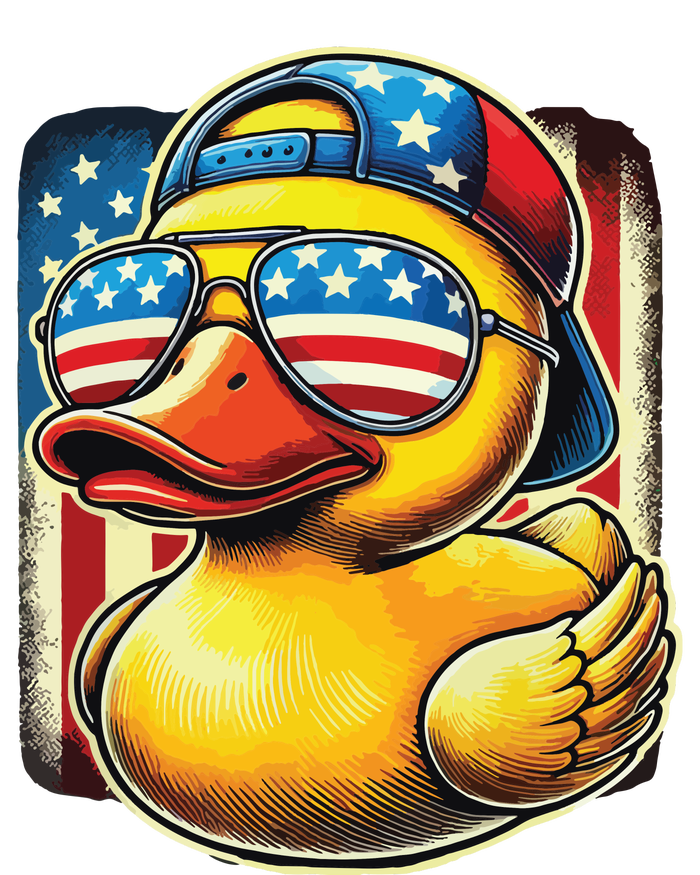 4th Of July Patriotic Rubber Duck Usa Flag Gift Funny Duck T-Shirt