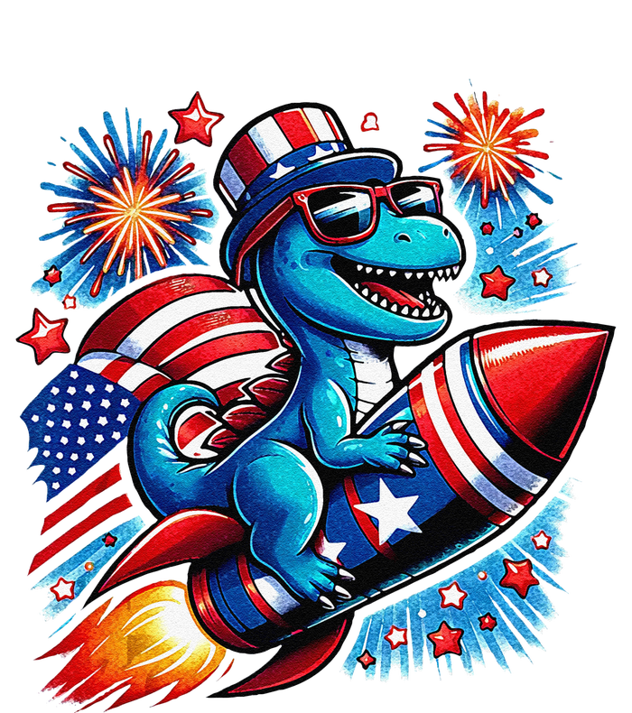 Funny Dinosaur Firecracker 4th Of July Patriotic Dino T-Shirt