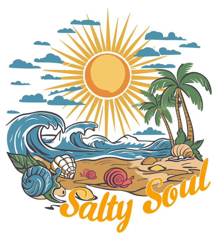 Groovy Salty Soul Summer Vacation Beach Vacay T-Shirt