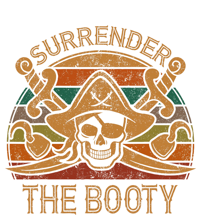 Surrender The Booty Pirate Gift Jolly Roger Flag Halloween Women's Crop Top Tee