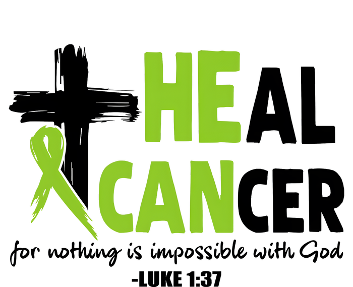 Lymphoma Cancer Awareness Heal Cancer Green Ribbon T-Shirt