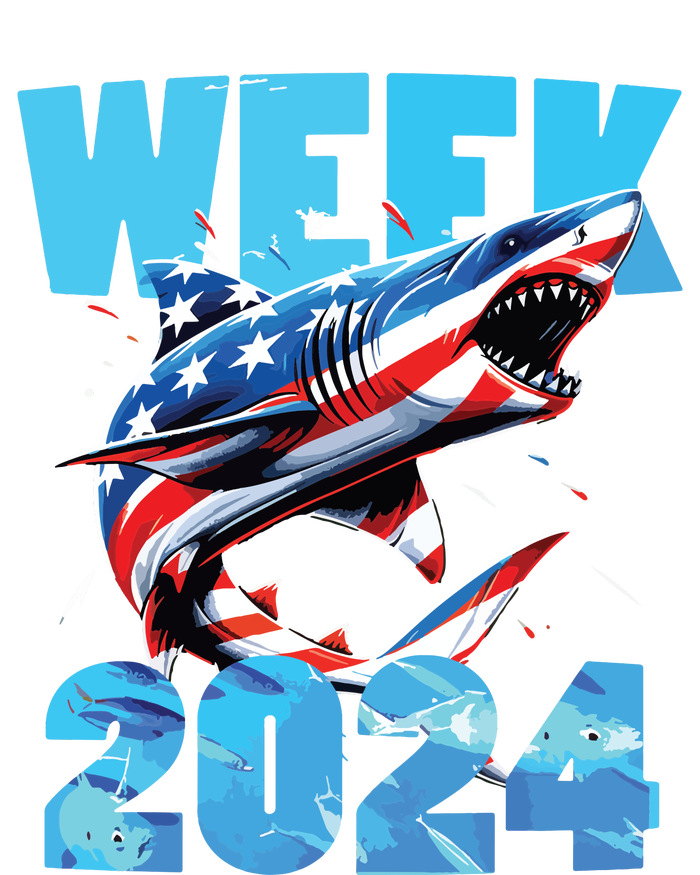 Shark 2024 Week Passion For Shark Usa America Flag T-Shirt