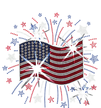 Wavy Flag Inside A Firework 4th Of July Bling Flag Usa Funny T-Shirt