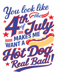 You Look Like 4th Of July Makes Me Want A Hot Dog Real Bad Softstyle Adult Sport Polo