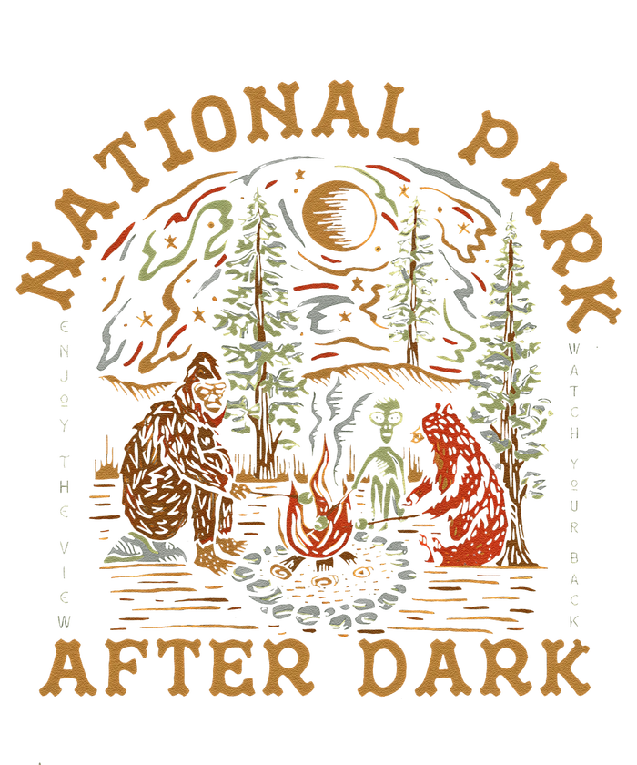 Funny National Park After Dark Womens Funnel Neck Pullover Hood