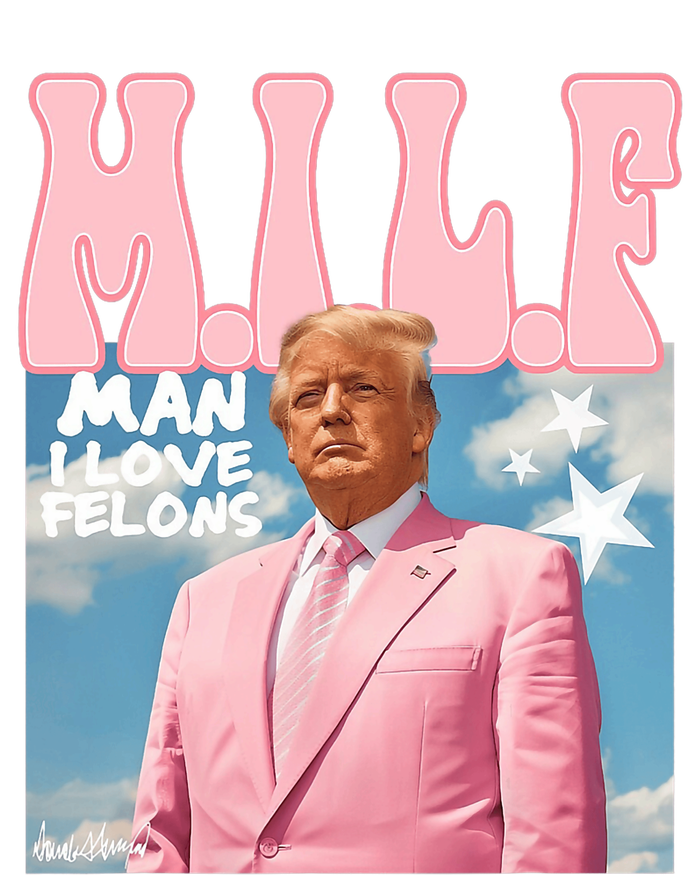 Milf Man I Love Felons Funny Trump Pink 2024 For President Kids Hoodie