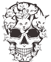 Cat Skull Skeleton Head Cats Scary Goth Punk Horror Kittys Poster