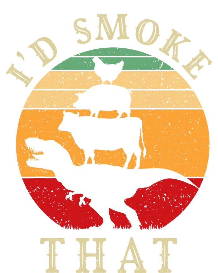 ID Smoke That Funny Bbq Vintage Meat Smoker Grill Dinosaur Flexfit Unipanel Trucker Cap