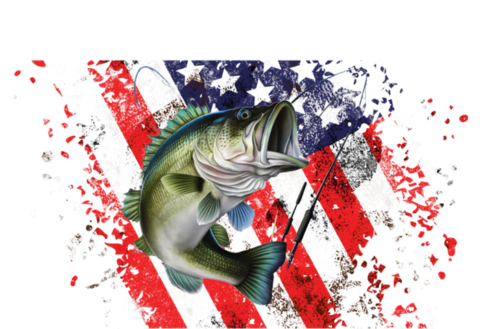 Bass Fishing American Flag 4th Of July Design For Fisher Cute Gift Poster