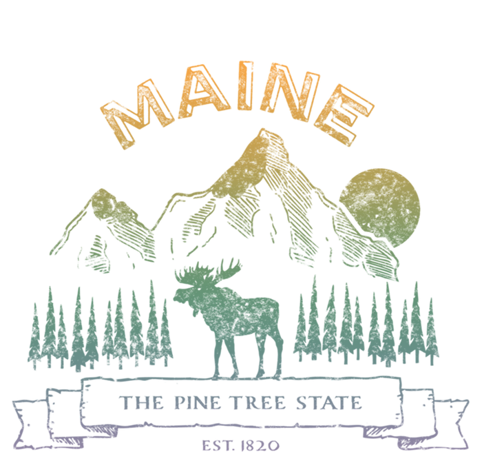 Maine State Moose Lovers Trees Vintagelook Souvenir Graphic Gift Women's V-Neck T-Shirt