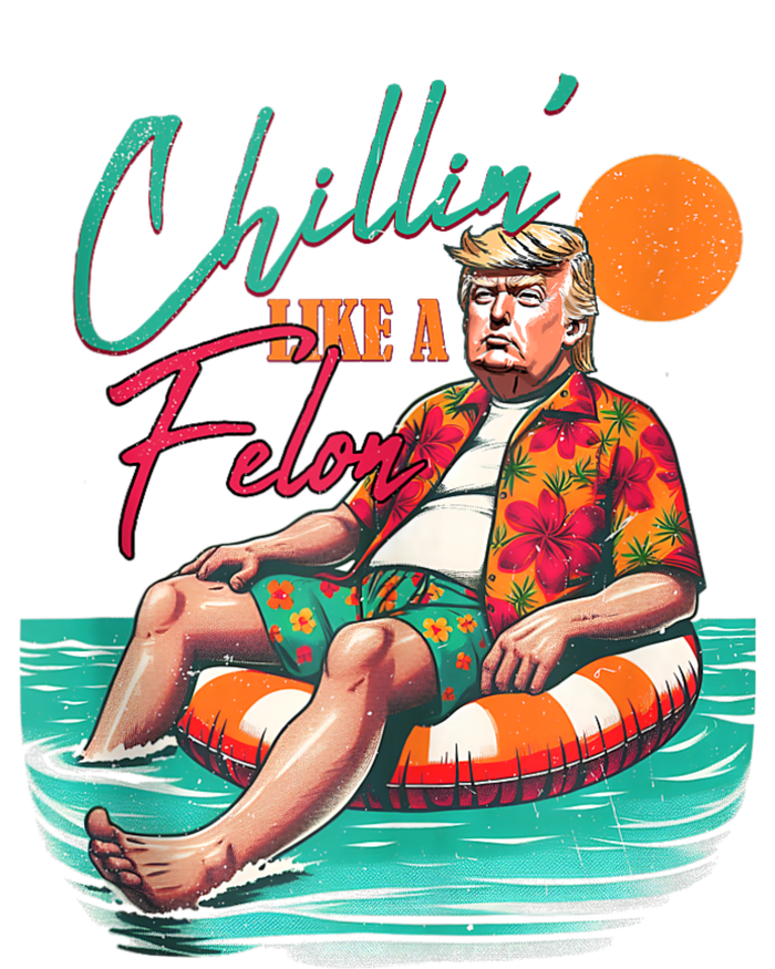 Funny Trump Chilling Like A Felon Summer 2024 Women's Knotted Racerback Tank