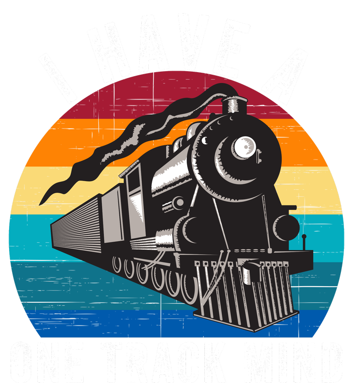 I Have A One Track Mind Locomotives Funny Train Enthusiast Funny Railroad Lover 7-Panel Snapback Hat