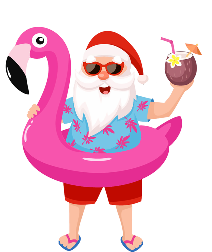 Christmas In July Santa Hawaii Sunglasses Flamingo Gifts T-Shirt