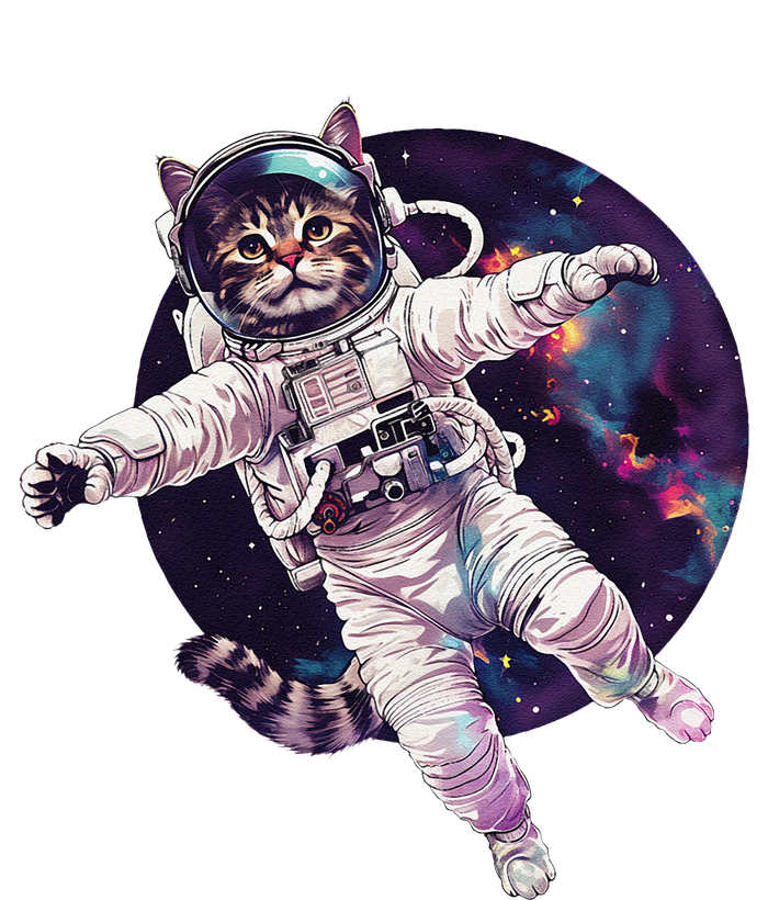 Funny Cat Astronaut In Space Gift Kids Long Sleeve Shirt