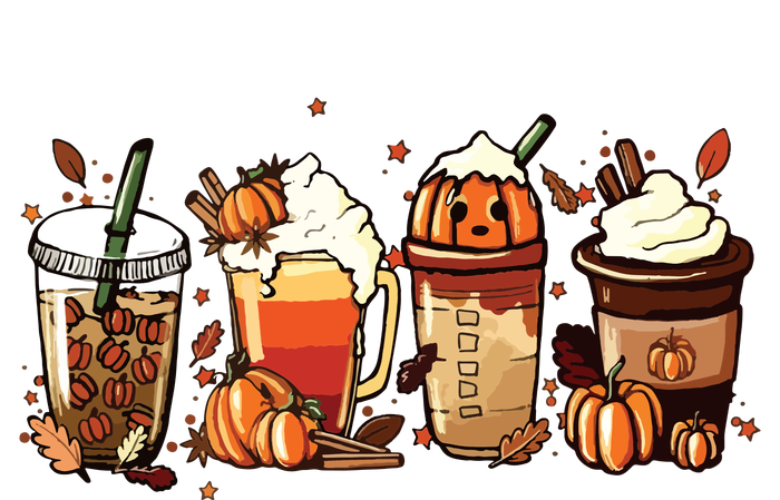 Fall Coffee Pumpkin Coffee Latte Halloween T-Shirt