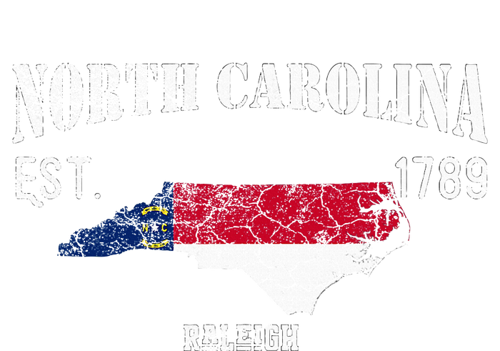 Vintage North Carolina Us State Flag And Map Raleigh T-Shirt