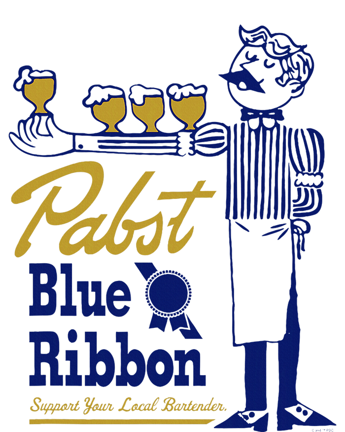 Pabst Blue Ribbon Beer Support Your Local Bartender T-Shirt