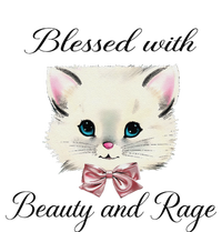 Blessed With Beauty And Rage Cute Lovely Cat Face Ribbon Softstyle Adult Sport Polo