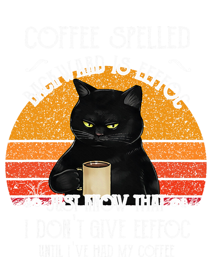 Funny Black Cat Coffee Spelled Backwards Is Eeffoc T-Shirt