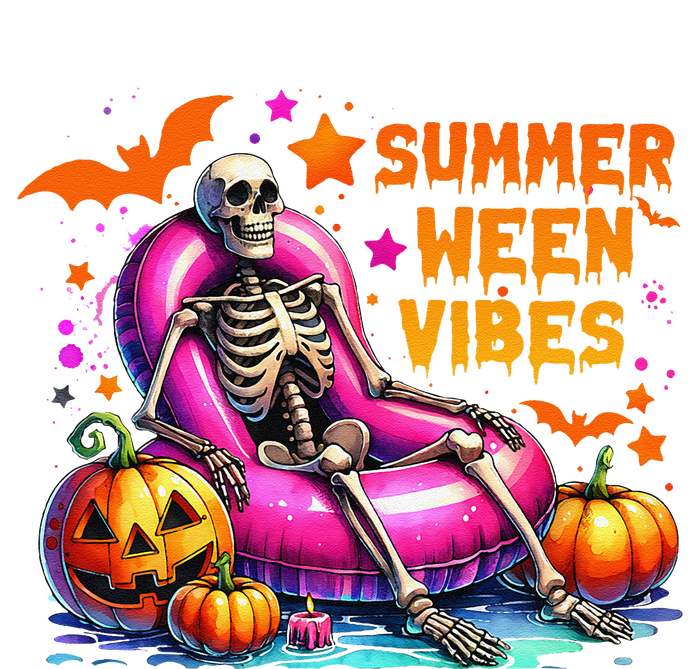 Halloween Summer Ween Vibes Summer Vacation Skeleton Float T-Shirt