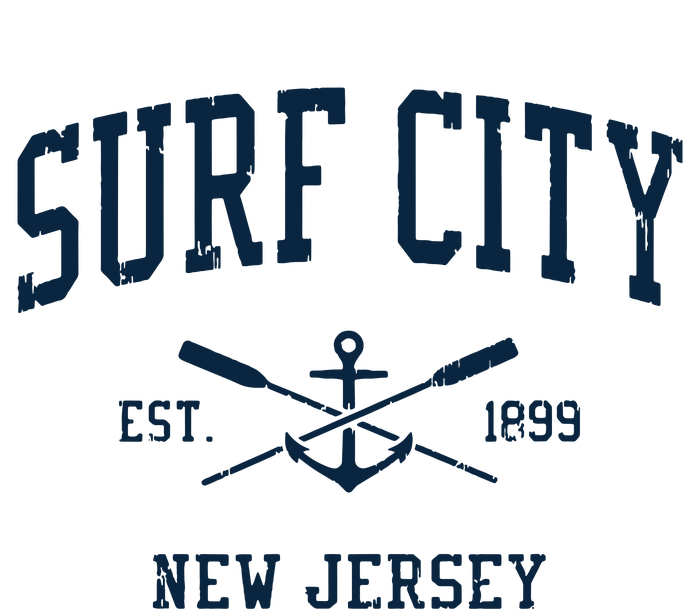 Surf City Nj Vintage Crossed Oars Boat Anchor Softstyle CVC T-Shirt