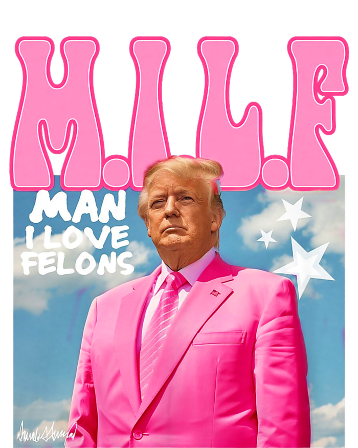 Milf Man I Love Felons Funny Trump Pink 2024 For President Women's Fleece Hoodie