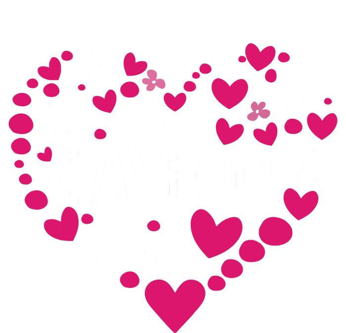 Taylor First Name I Love Taylor Girl Groovy 80s Pink White Sustainable Knit Beanie