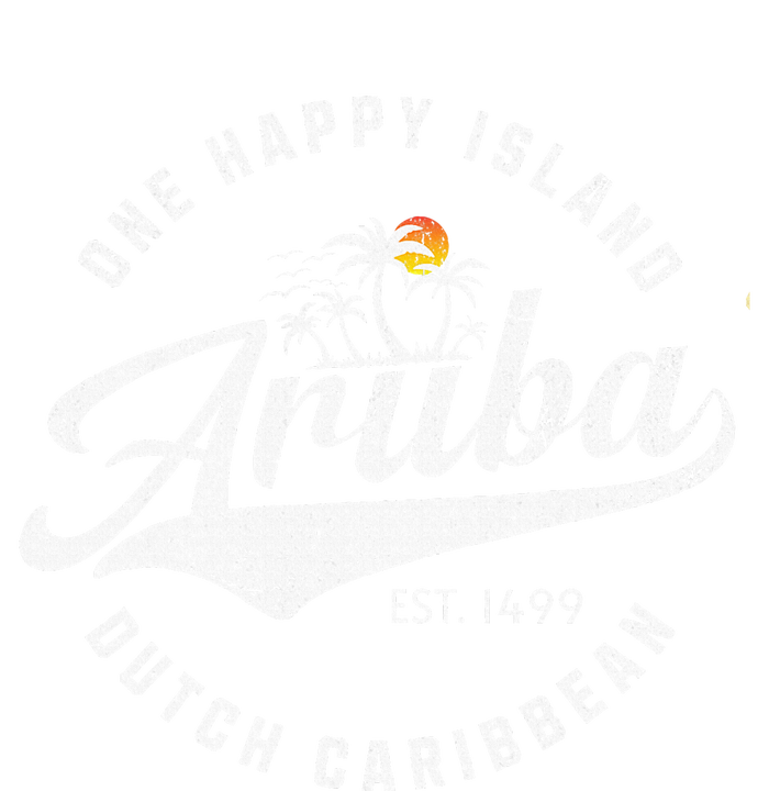 One Happy Island Aruba Script Lettering Vintage Logo Art Women's T-Shirt