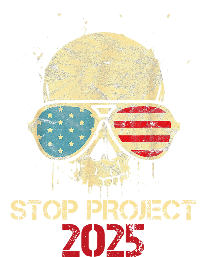 Stop Project 2025 Skull American Us Flag Kids Long Sleeve Shirt