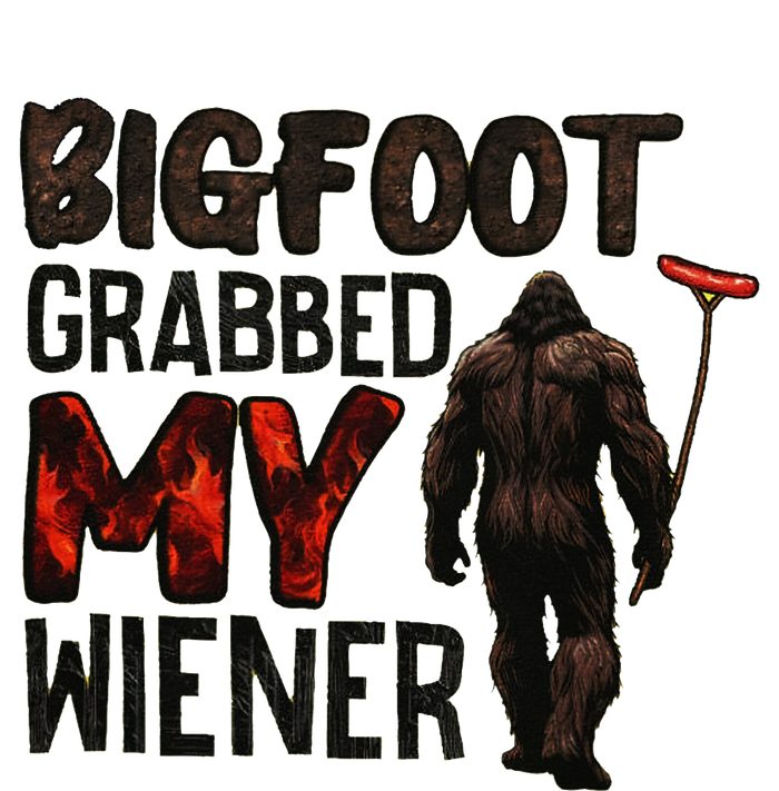 Funny Retro Big Foot Bigfoot Grabbed My Wiener Tall Long Sleeve T-Shirt