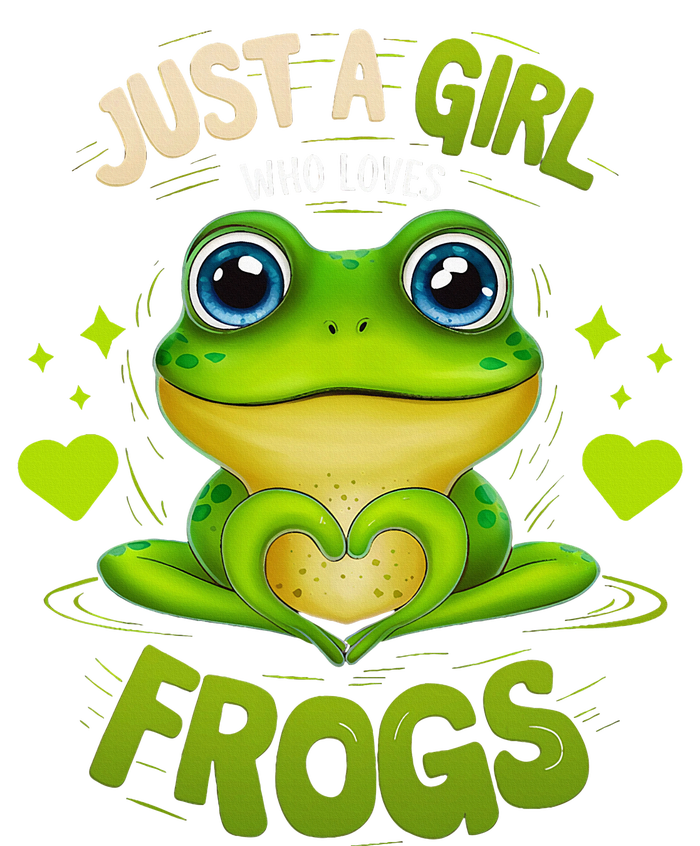 Just A Girl Who Loves Frogs Funny Frog Lover Girl Woman V-Neck T-Shirt